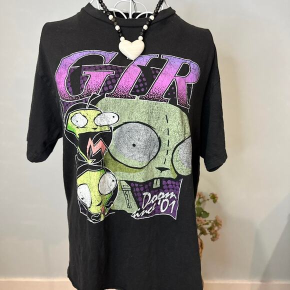 RARE vintage zim girl invader y2k black and ‘GIR’ grunge t-shirt - Picture 5 of 5
